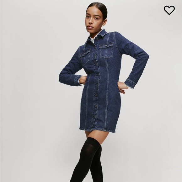 The Reformation Newman Denim Mini Dress - Picture 8 of 9